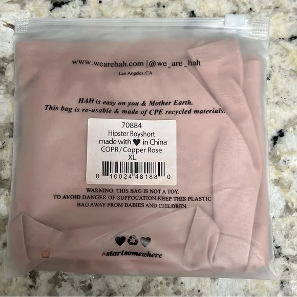 NWT Free People x WE ARE HAH Hipster Boyshort Panties XL Copper Rose X-Large - Picture 12 of 13